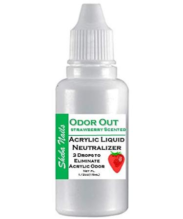 SHEBA NAILS Odor Out Acrylic Liquid Neutralizer 1/2oz Strawberry Scent- Minimizes Acrylic Liquid Monomer Odor