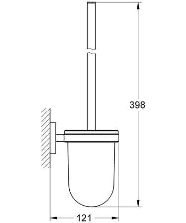 GROHE Essentials 3-in-1 WC Set - Chrome Glass & Metal Bath Accessories | Round & White - International Shipping Available - Buy Online on GoSupps.com