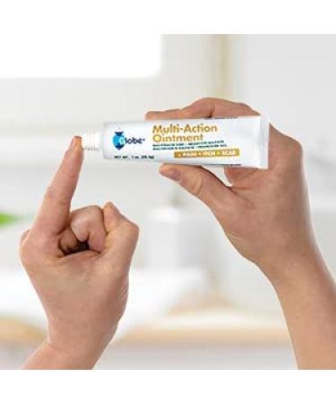 Globe Multi-Action Ointment | Antibiotic & Pain-Relieving Scar Minimizer | Neomycin, Bacitracin, Pramoxine HCl & Polymyxin B | Treats Cuts, Scrapes, Burns | 4 Pack - Buy Online on GoSupps.com