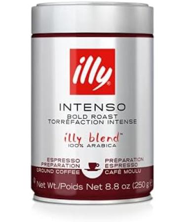 illy Intenso Ground Espresso Coffee Dark Roast Intense Robust and Full Flavored With Notes of Deep Cocoa 100% Arabica Coffee No Preservatives Ground for Espresso Machines 250g (Pack of 2) Intenso Bold Roast 250 g (Pack of 2) - Buy Online on GoSupps.com