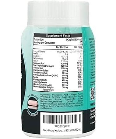 Hyaluronic Acid Caplets 850 mg 30 count - New Date - Buy Online on GoSupps.com