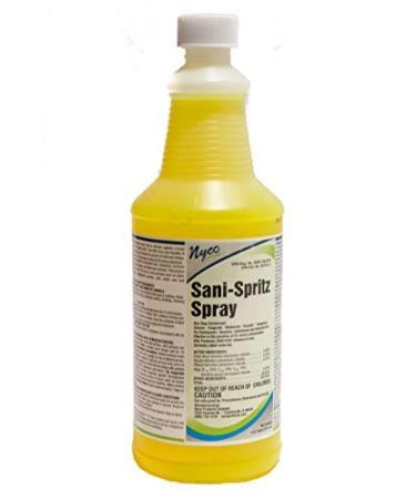 Nyco Sani-Spritz Spray - 32 oz Quart Bottle - Ready-to-Use Disinfectant Cleaner & Deodorizer - Inhibits Growth of Mold & Mildew (sprayer not included)