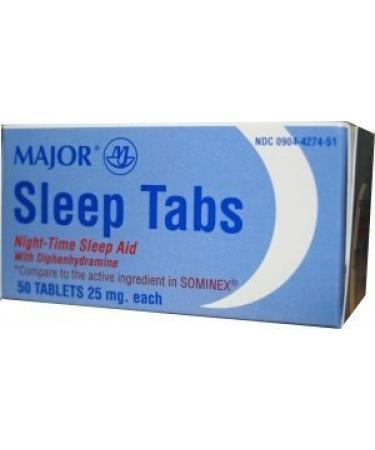 6 Pack Sleep Tabs Night-time Sleep Aid 50 Ct Tablets (Pack of 6)Compare to the Active Ingredients in Sominex & Save!