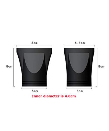 2Pcs Professional Black Plastic Hair Dryer Nozzle Replacement Set - Narrow Concentrator for Precise Styling - Fits Outer Diameter 4.5cm - Buy Online on GoSupps.com