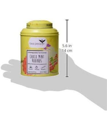 Tea People Choco Mint Rooibos Tea Pyramids - 20 Count Tin Caddy | Chocolate Mint Rooibos Tea Bags - Buy Online on GoSupps.com
