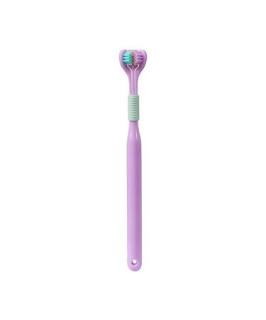 Soft hair with three -headed toothbrush targeted sweet three -sided toothbrush tongue coating toothbrush for children and adult travel toothbrush purple