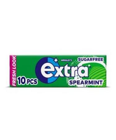 Wrigley's Extra Spearmint Chewing Gum Sugar Free 10 pieces (20) 1 count (Pack of 5)