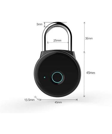 High-tech Lock Black Sensitive Fingerprint Padlock Waterproof and Rustproof Smart Lock for Locker Door and Window Lock - Buy Online on GoSupps.com