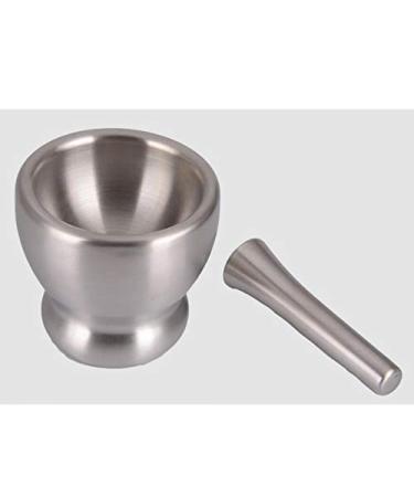 SHAOHUASC Brushed Stainless Steel Mortar and Pestle Pill Crusher Spice Grinder Herb Bowl Pesto Powder Grinder Compatible with Crushing Grinding with Anti Slip Base - Buy Online on GoSupps.com