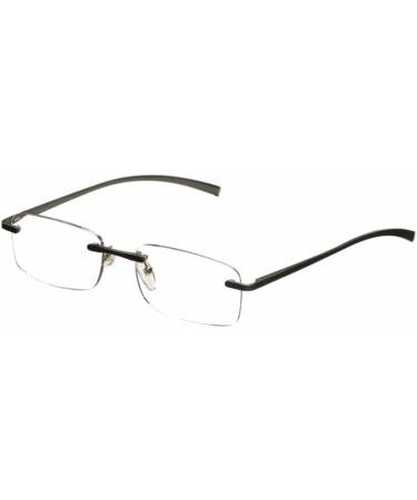 Silac Black Metal 7097 Men's Reading Glasses - Lightweight Durable +2.25 Rectangular Style - Buy Online on GoSupps.com