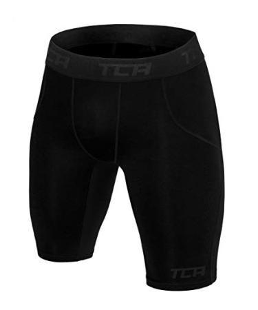 TCA Boys' SuperThermal Compression Base Layer Thermal Under Shorts Black Stealth 8-10 Years