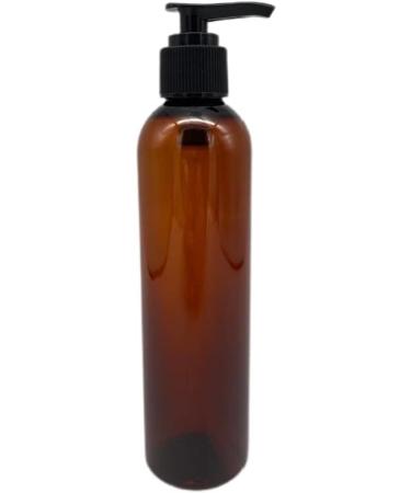 Natural Farms 6 Pack Empty Squeeze Plastic Bottles - 8 oz Amber Cosmo with Black Pump for Essential Oils Perfumes & Cleaning Products - Ideal for International Shipping - Buy Online on GoSupps.com