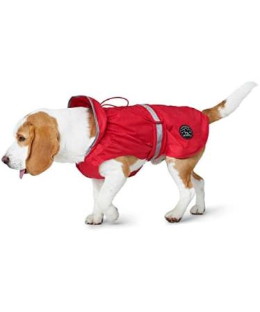 HUNTER Uppsala Rain Dog Raincoat - Reflective Stripes Size 65 Red - Stylish & Waterproof Pet Gear for All Weather - Buy Online on GoSupps.com