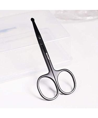 9CM Black Round Head Nose Hair Shaving Shaving Supplies and Accessories Hair Clipper Eyebrow Scissors Comb Eyelash Hair Trimmer - Buy Online on GoSupps.com