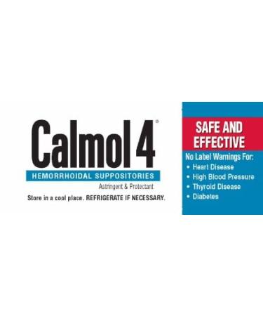 Calmol 4 Hemorrhoidal Suppositories 24 Each (Pack of 3)
