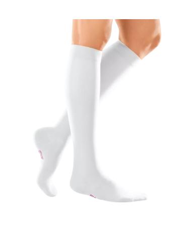Medi Medive Elegance |Breathable compression stockings knee socks |With comfort sole |Size: I |KKL 2 |Color: white |Normal |Open tip |Without adhesive tape I white