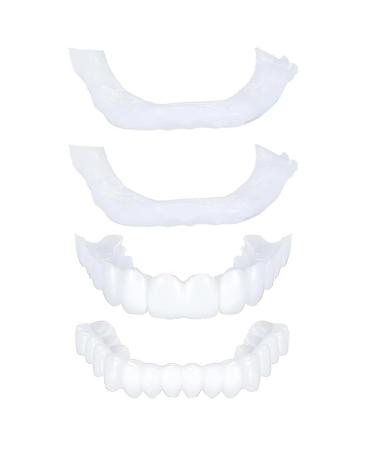 2 pairs of false teeth cosmetic veners teeth at the top below temporary prostheses teeth lightening dentures for plug in immediate veneers teeth for men women