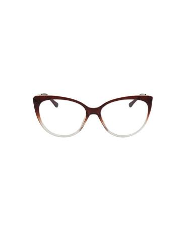 PARWANA Blue Light Blocking Anti Eye Strain Cat-Eye Eyeglasses Reading Glasses Large Computer Readers Flat Light Mirror +0.50 Light-tea