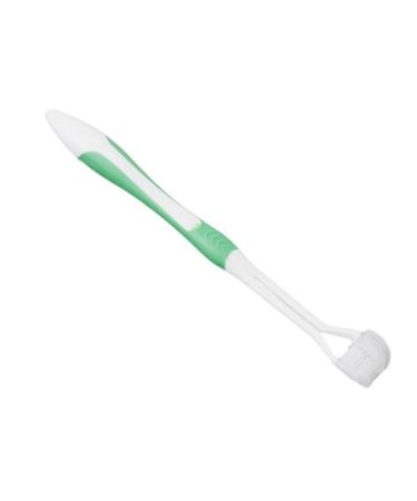 AD-BCRBgen 1 piece 3-page silicone toothbrush for complete tooth cleaning interchangeable brush head tooth lighting brush for adults (color: green) green