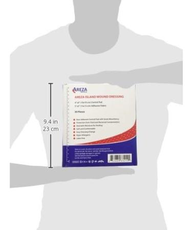 Bordered Gauze Island Dressing | 6 x 6 Sterile Latex Free 30 Per Box | Areza Medical Wound Dressing - 30 Count - Buy Online on GoSupps.com