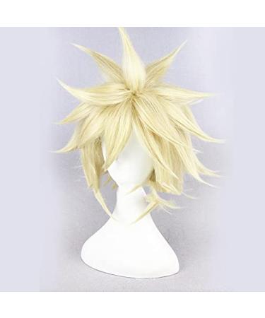 Vii Cloud Strife Cosplay Wig - Short Blonde Fluffy Layered Synthetic Hair for FF7 + Free Wig Cap - International Shipping - Buy Online on GoSupps.com