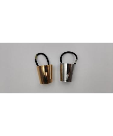 Stylish Metal Circle Hair Cuff & Elastic Hair Bands - Ponytail Accessories for Women & Girls (Silver & Gold) - Buy Online on GoSupps.com