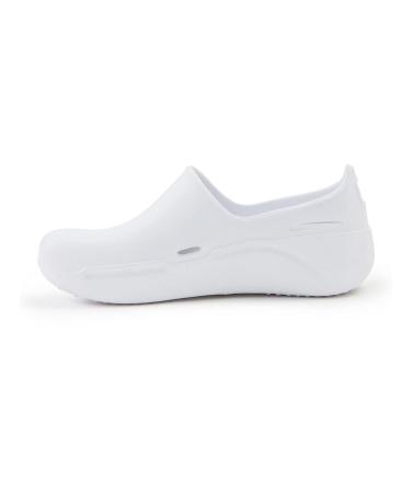 Anywear Streak Step-in Nurse Shoes for Women and Men Oil- and Slip-Resistant EVA Kitchen Shoes Work Shoes 9 White