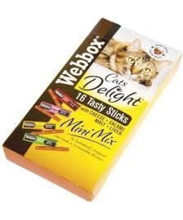 Webbox Cat Delight Treat Sticks Mini Mix Assorted Chews Healthy Natural Pet Food Snack for Kitten Wellness 16 Dry Sticks (Pack of 10) - Buy Online on GoSupps.com