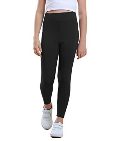 Buy Teen Girls Athletic Active Dance Leggings for Kids Shiny Workout Tight  Exercise Yoga Pants Black 8 at