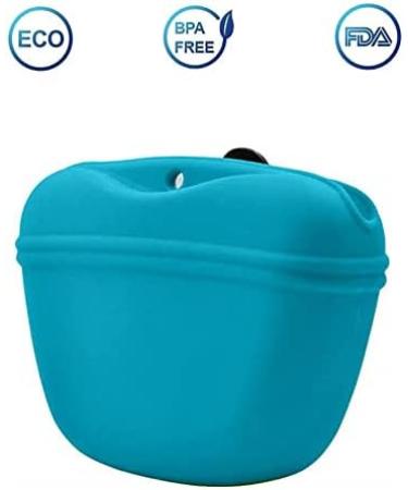 Silicone Dog Treat Pouch - Portable Puppy Training Bag for Homemade Treats - Blue - Buy Online on GoSupps.com
