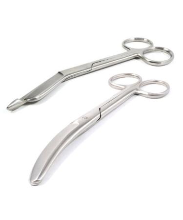 blueINOX savings set bandage scissors curved and bandage scissors angled Lister stainless steel