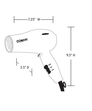 Handheld Black Hairdryer - 1875 Watts - Fast Drying & Lightweight | International Shipping Available - Buy Online on GoSupps.com