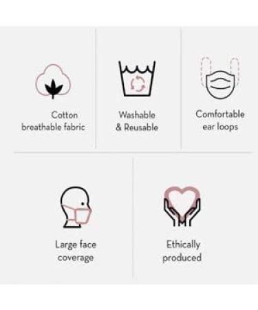 Touchstone Floral Cotton Face Mask - Adjustable Reusable Washable Pack of 3 for Men & Women - Gray Green Pink - Buy Online on GoSupps.com