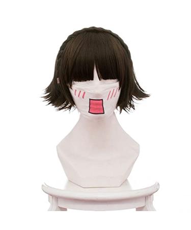 WIG for Persona 5 Makoto Niijima Cosplay WIG 30cm Short Heat Resistant Synthetic Hair Braided Wig for Women Anime Costume Party Brown Makoto Niijima