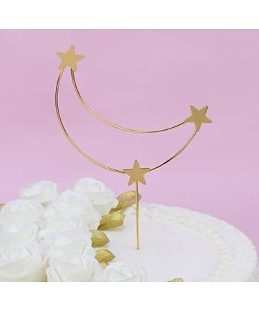 Metal Cake Decoration Star Moon Cake Topper For Birthday Wedding Valentine's Day Baby Shower Baking Party Supplies(Gold) - Buy Online on GoSupps.com