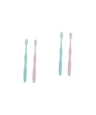 Frcolor 4 pieces of portable toothbrush nylon toothbrush toothbrush natural toothbrush soft toothbrush for the family toothbrush with dental boring manual captivity