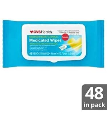 CVS Health Medicated Wipes 48 - Soothing Relief for Skin Irritations | Buy Internationally - Buy Online on GoSupps.com