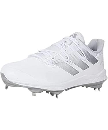 adidas Men's Adizero Afterburner 8 Baseball Shoe 10 White/Silver Metallic/Team Light Grey