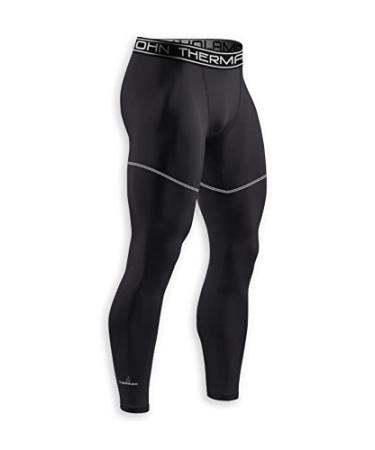 Thermajohn Compression Pants Mens, Workout Tights and Compression Leggings for Men Black Large