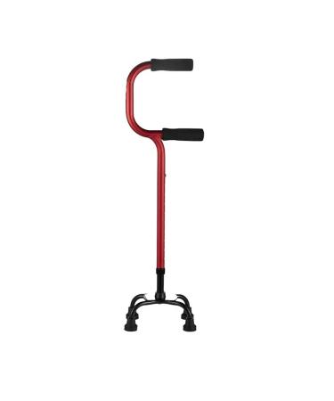 Large Four-Legged Crutches for The Elderly Non-Slip Walking Stick Quadrangular Crutches Ascending and Retracting Crutches for The Elderly Getting Up Handrail Walker (Color : Red) Smooth Sailing
