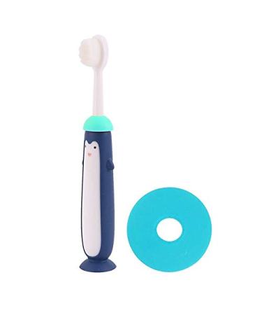 SUICRA Toothbrushes Cute Penguin Soft Bristles Brushing Toothbrush (Color : Blue)