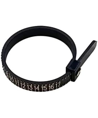 1 Pack US Ring Sizer Measuring Gauge 1-17 US Rings Size Plastic Finger Sizing Measure Tool Reusable Black - Buy Online on GoSupps.com