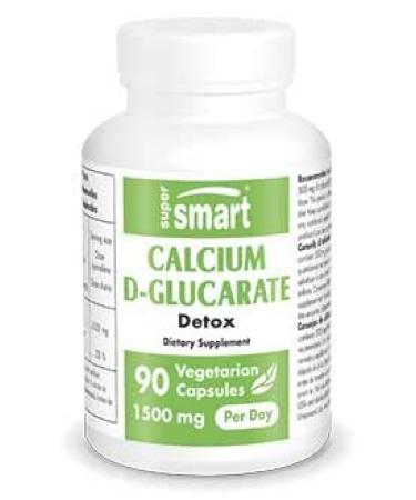 Supersmart - Calcium D-Glucarate 1500 mg Per Day - Antioxidant & Detox Supplement | Non-GMO & Gluten Free - 90 Vegetarian Capsules