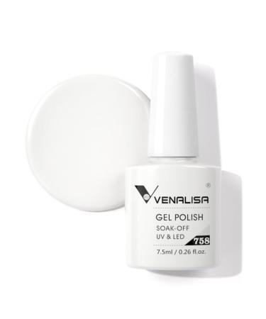 Gel Nail Polish 7.5ml Upgraded High Pigmentation Funny Bunny Glitter Gel Lacquer Nail Art Manicure Nail Gel Polish - (Color: 758 Milky White)