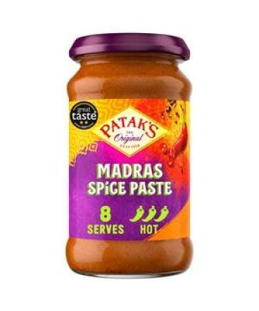 Patak's Madras Spice Paste | Authentic Indian Recipe | Aromatic Spices | Madras Dish | 283g | (Pack of 6)