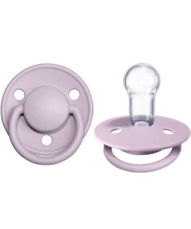 BIBS Pacifiers - De Lux Collection | BPA-Free Baby Pacifier | Made in Denmark | Set of 2 Dusky Lilac Color Premium Soothers | Size One Size