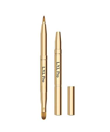 L.Y.L Pro Gold Retractable Lip Makeup Brushes Double-Ended Retractable Lip Brush Travel Lipstick Gloss Makeup Brush for Christmas Gifts
