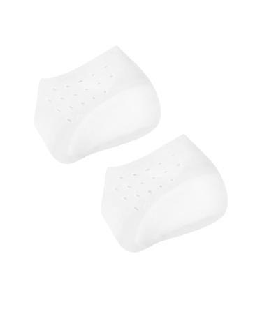 NOLITOY Heel Lift Inserts Heel Socks for Dry Cracked Feet Shoe Lifts Men Height Boosting Shoes for Men Invisible Heighten Heel Pads Silicone Gel Guard Hip Pads White White Size 5