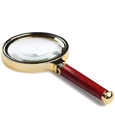 Magnifying Glass 10X Handheld Reading Magnifier HD Glass Lens Comfort Metal Grip 80mm HD Portable Reading Magnifying Glass