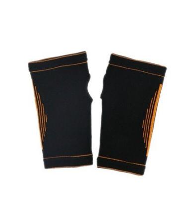 Unisex Brace Compression Wrist Sleeve Provides Best Support for Pain Sprains Carpal Tunnel Bursitis Tendonitis Arthritis and Muscle Recovery (Black/Orange-Wrist Brace)
